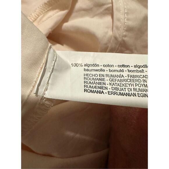 Zara Gabardine Fabric Halter Playsuit Cargo Romper Short Cream Medium - Picture 4 of 4